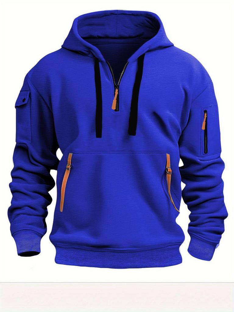 Hot Sale Spring and Autumn Men's Sweater Hoodie Zipper Multi-Pocket Pullover Men's Sports Casual Jacket