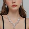 Ladies' Sparkling Flower Set, Necklace, Earrings, Jewelry Set, Suitable for Wedding, Party, Festival Gifts