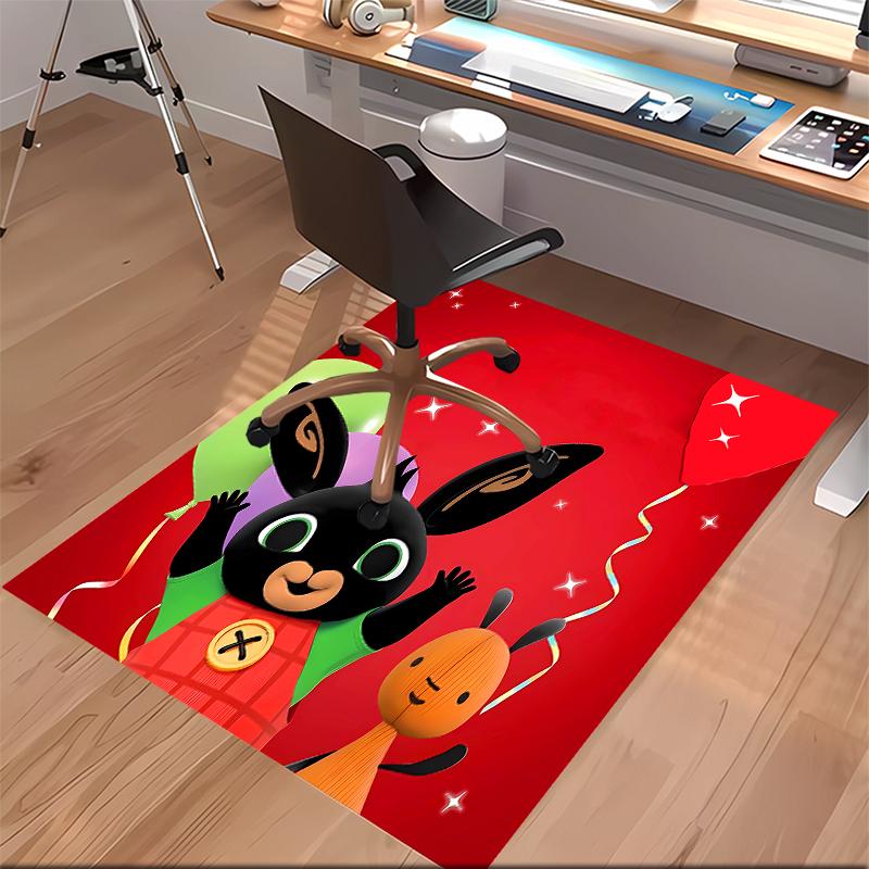 1pc Bing Print Area Rug - Soft, Washable Non-Slip Indoor Mat for Office Chairs, Living Room, Home Office Decorative Rug