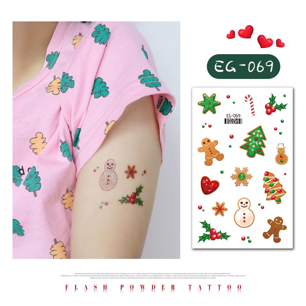 "Ruikalong Waterproof Christmas Snowflake Cartoon Glitter Tattoo Stickers for Kids"