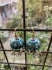 Handcrafted Blue Enamel Jhumka Earrings with Pearl Beads | Traditional Indian Lacquer Dangle Earrings