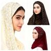 Nouveau Turban Musulman Instantané en Mousseline Respirant Couverture Complète Châle Islamique Froissé Couleurs Unies Head Wraps