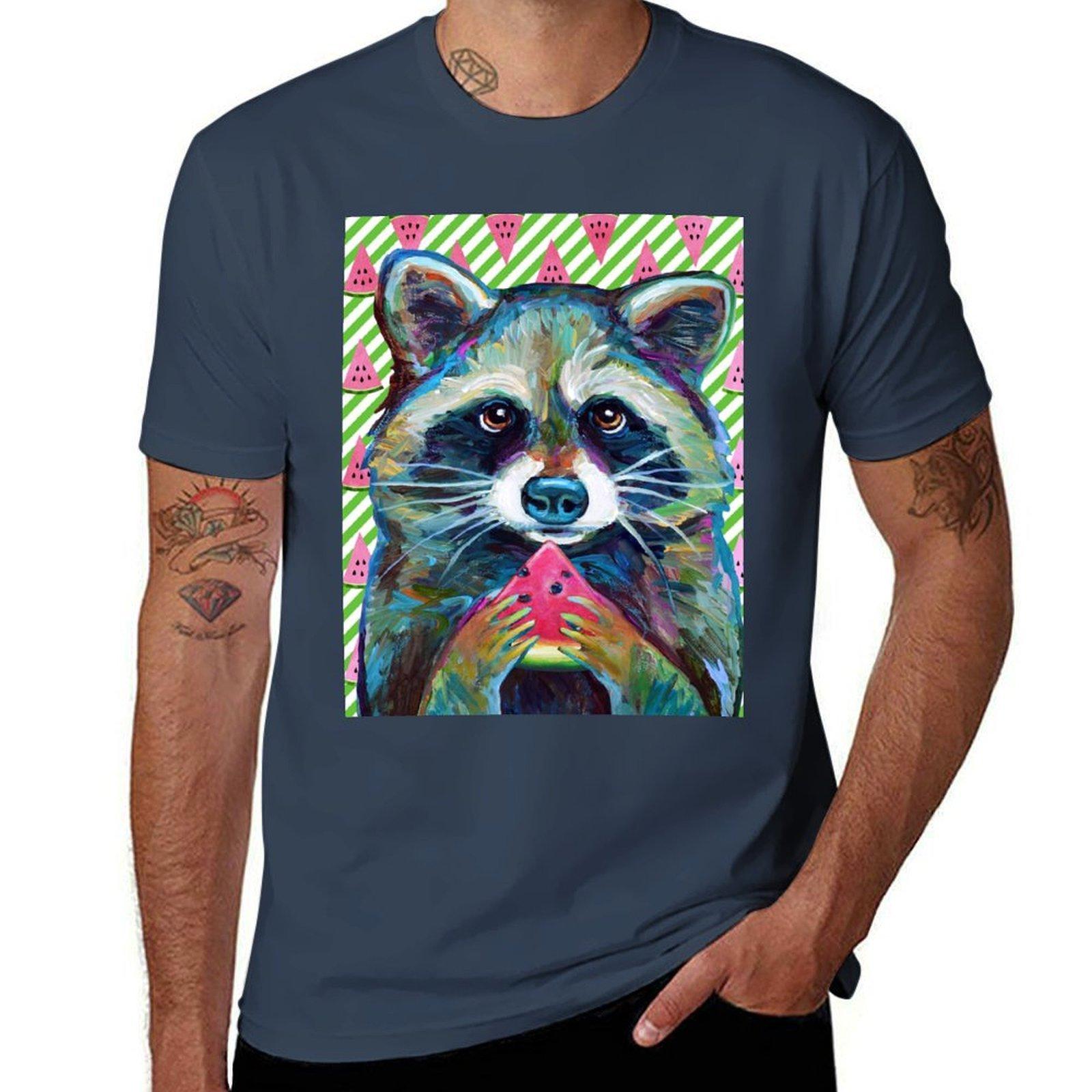 CUTE RACCOON WITH WATERMELON TShirt Cool Dry Performance TShirt S