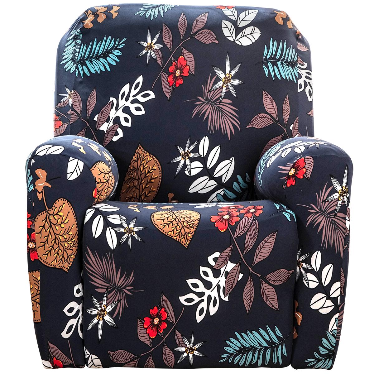 

High Stretch Recliner Cover Waterproof Recliner Lazy Boy Recliner Sofa Covers Printed Reclining Chair Cover with Side Pocket
