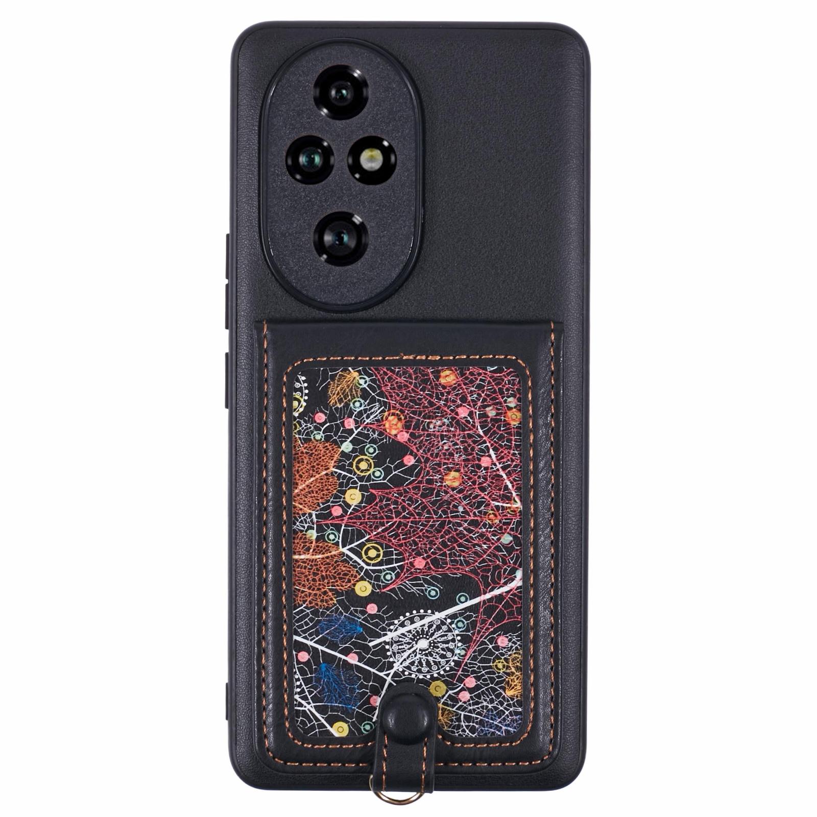 

For Honor 200 Pro 5G Phone Case with Galaxy Card Bag Kickstand RFID Blocking A