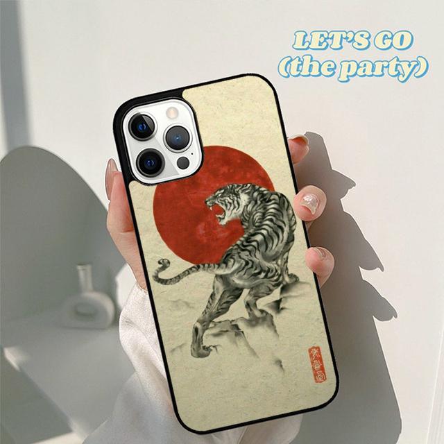 Autumu Japanese ukiyo e Art Panther Tiger Phone Case Cover for iPhone 16 15 12 mini 11 13 14 Pro Max SE2020 6 7 8 Plus Coque