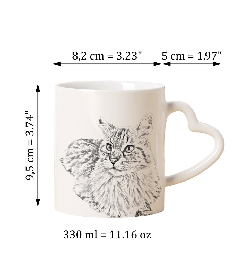 Balinese - Cat Mug, Adorable Heart-shaped Handle Mug, Universal Gift from Art-Dog Brand