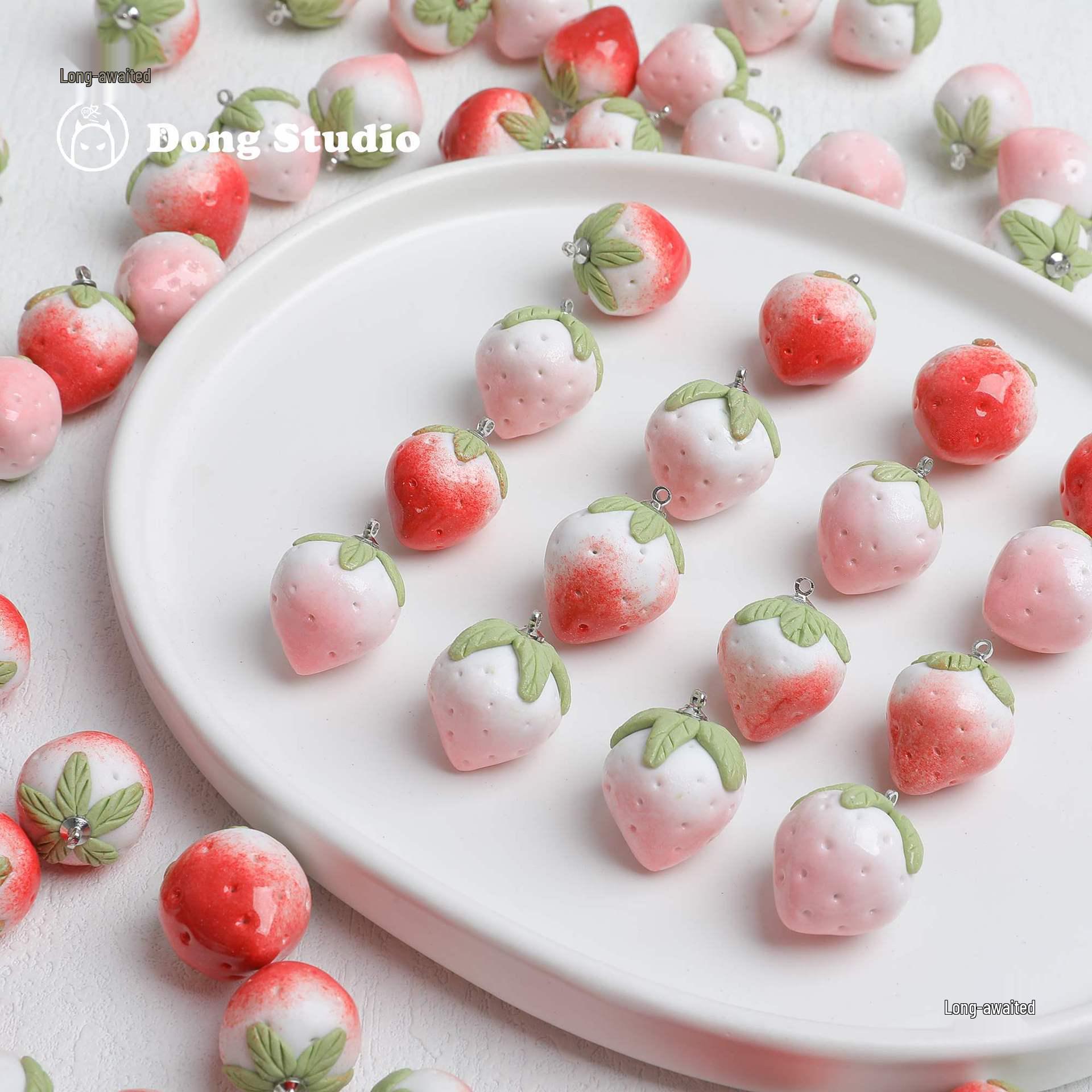 

Japanese-Style DIY Handmade Pink Ceramic Strawberry Jewelry Set - Beads, Pendants, Necklace & Bracelet Materials 2# Ceramic Red Strawberry 1 piece