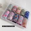 10 Rotoli Accessori Salone Unghie Carta Transfer Nail Art Floreale Primaverile Petalo e Foglia Decorazione Carina e Affascinante Antiaderente