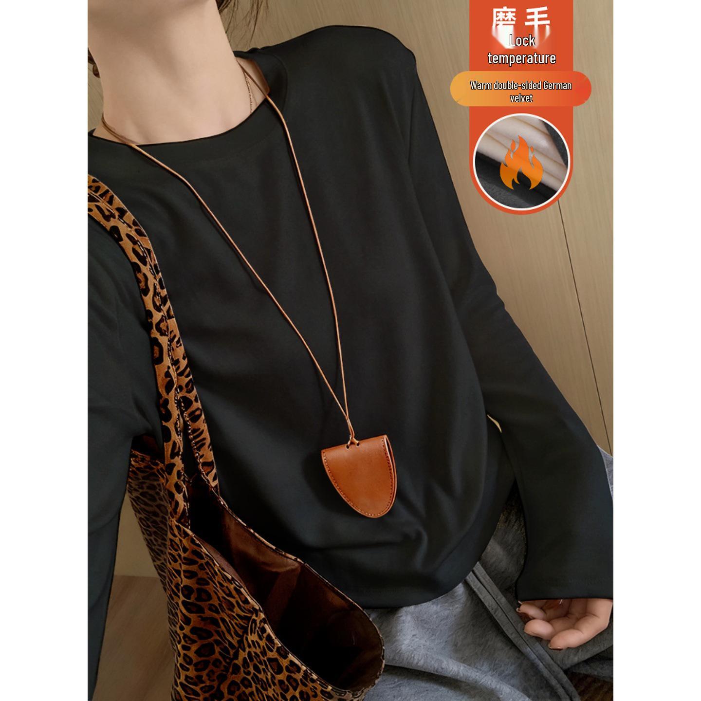 

Women s Slim-Fit Long-Sleeve T-Shirt, Cotton Blend, Round Neck, Available for Spring, Autumn, Winter Extra Large