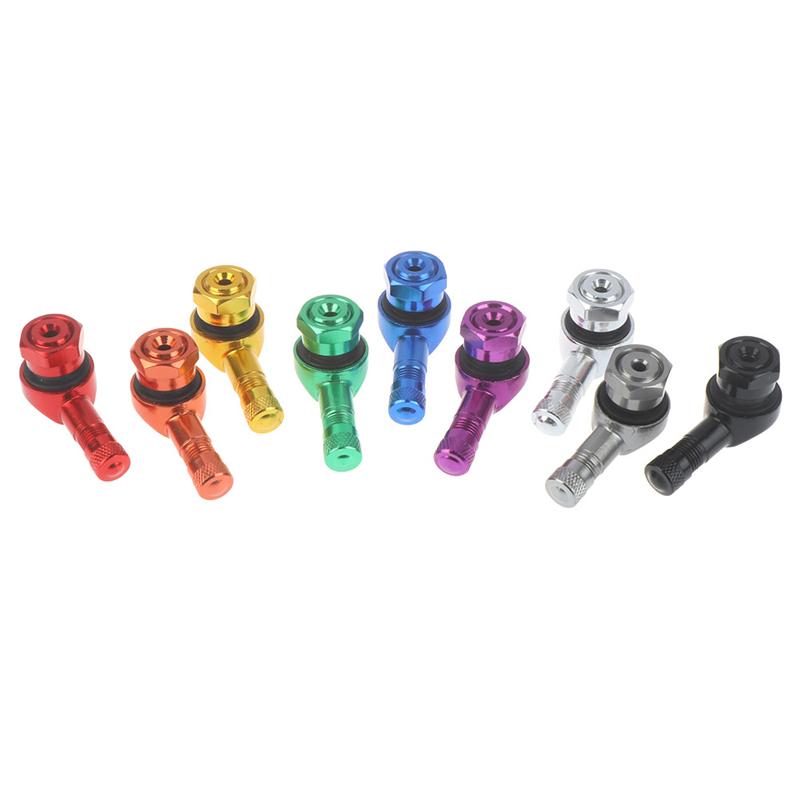 2Pcs Cnc Motorcycle 90 Degree Angle Wheel Tire Stem Tubeless Valve Aluminum