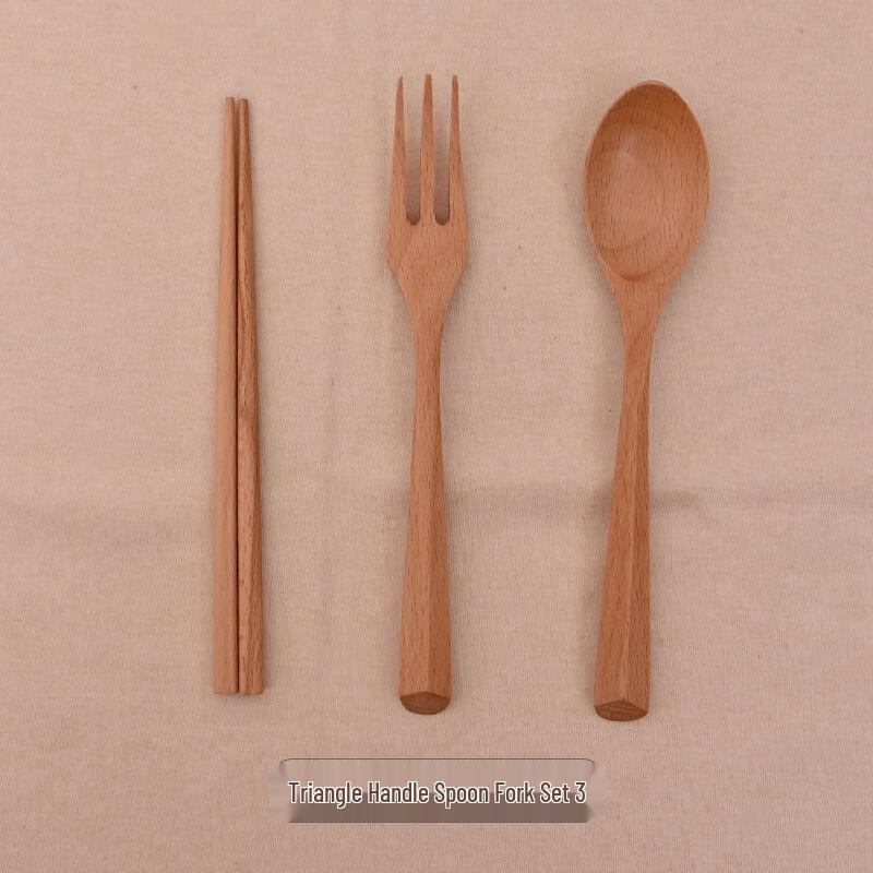 Экологичный деревянный набор столовых приборов ZISIZ