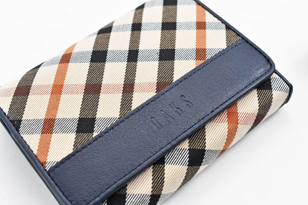 Daks HouseCheck Bifold Wallet, Navy