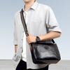 Men's Shoulder Bag Genuine Leather Casual Multi-functional Vertical Crossbody Bag Top Layer Cowhide Large Capacity Men's Bag