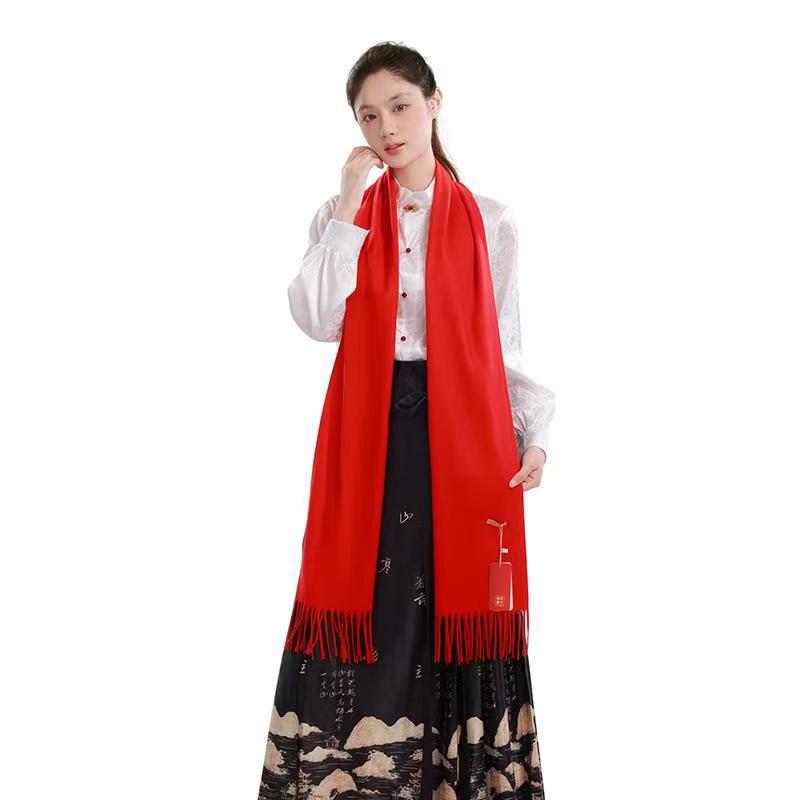 Custom Red Scarf with Logo & Embroidery for Events and Reunions