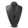 TSUKIYO Necklace for Military Mirror Present Steel Men, Tungsten, Tag, Finish, Gift, (Stainless Tag, Black)