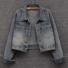 Women's Cowboy Coat Spring Autumn Fashion Short Loose Ladies Top Versatile Large Pocket Korean Version Female Denim Jacket