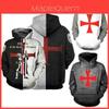Suéter Casual Pulôver Cosplay Cavaleiros Templários Unissex com Design Vibrante e Estampa 3D