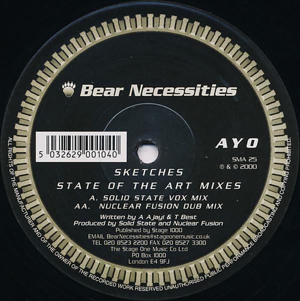 

12inch Record AYO Sketches State Of The Art Mixes SMA25 Bear Necessitie 2000 UK Dance Electronica Used