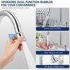 Kitchen Bridge Mixer Taps with 360° Swivel Spout, 2 Hole Sink Mixer Taps Dual Levers Faucet, 180 Mm Centers Deck Mounted Chrome Sink Tap 2 Function