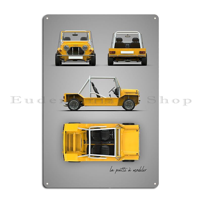 Red Austin Mini Moke Mini Rallycar Metal Plaque Wall Cave Printing Garage Decoration Pub Tin Sign Poster