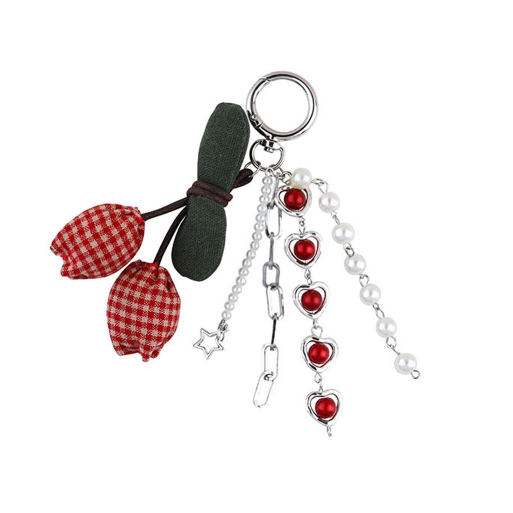 Lovely Keychain Cherry Shape Keyring Hanging Ornaments Bag Charm Bag Pendant Decorations Fashion Car Key Chain