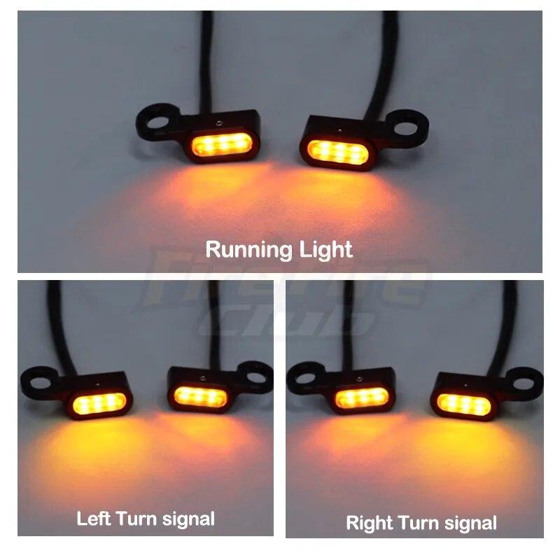 Motorcycle LED Turn Signal Indicator Light Mini Running Lamp For Harley Touring Street Glide 14-21 Softail 16-17