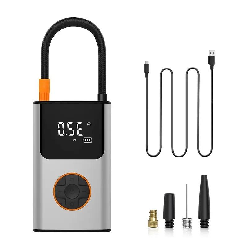 

150PSI портативный воздушный компрессор воздушный насос 25 л/мин беспроводной со светодиодной лампой дисплей для мотоцикла велосипед шин беспроводной автомобильный воздух Battery Powered