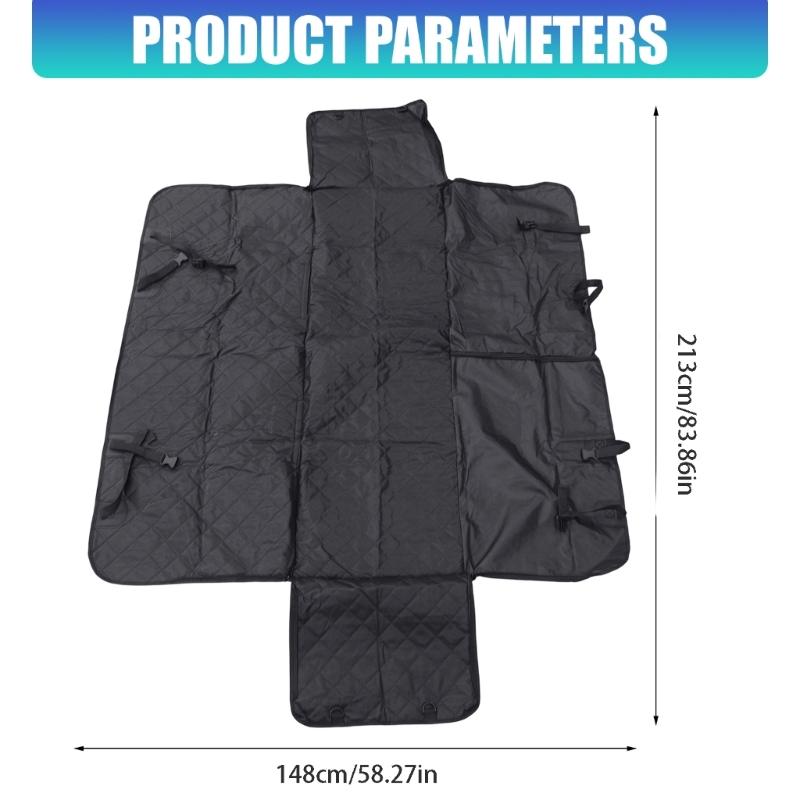 Full Coverage Rear Seat Dog Cover with Durability Fabric and Quilted Padding for Cleaner Car Travel, Hair Control, and Comfortable Resting Space