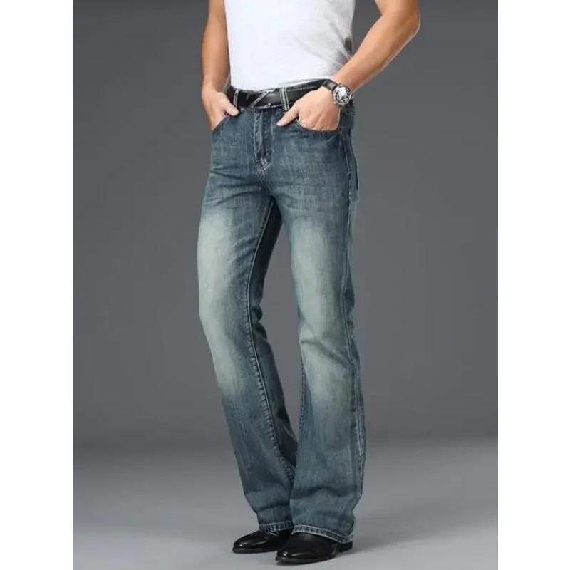 Men's Flared Pants Classic Flared Jeans Loose Leg Jean Boot Cut Trouser