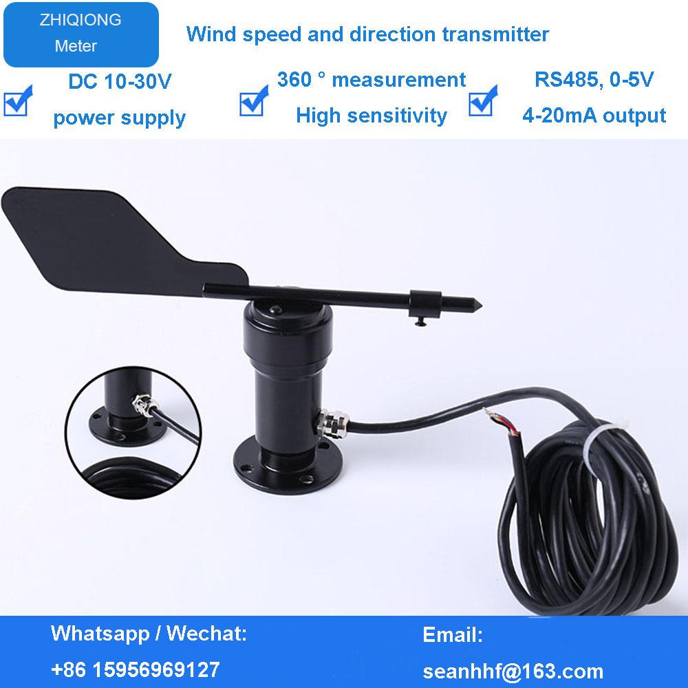 Alüminyum Alaşımlı Malzeme 360 Derece 4-20mA/0-5V/0-10V/RS485 Çıkışlı Dış Mekan Hava İzleme Rüzgar Hızı ve Yönü Sensörü