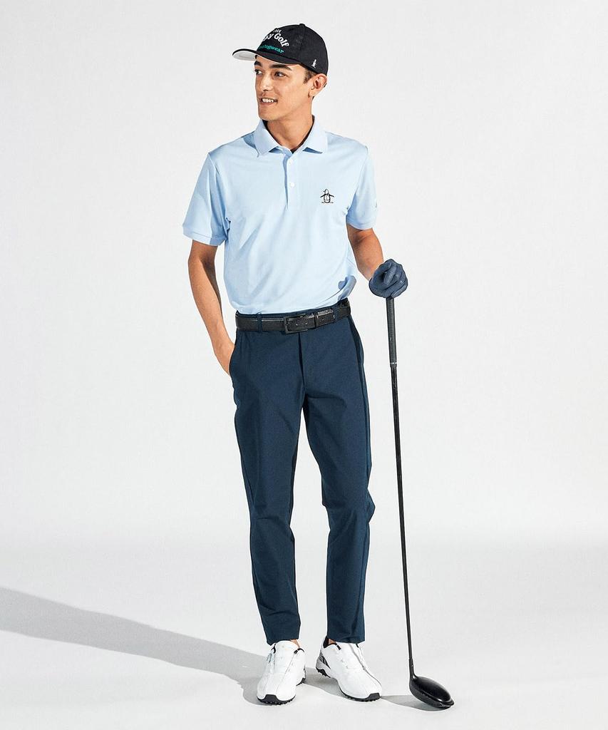 Shirt with SA00 [Munsingwear] Short-sleeved Collar, Pique, Stretch, Sweat-wicking, Quick-drying, Sunscreen, Golf, MG5SHS81M, Men's, (sax)