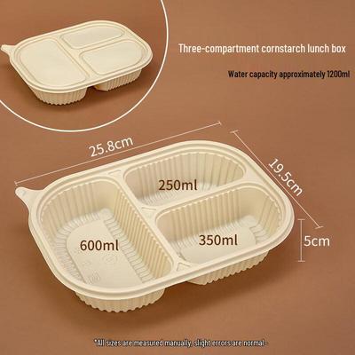 ZISIZ Disposable Paper Partitioned Meal Box