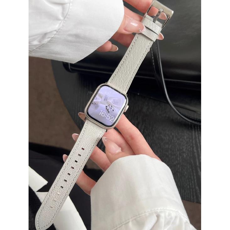Armband i lammskinn för AppleWatch S10-Mjukt Premium Äkta Läderarmband för IWatch 10/9/8/7/6/5/4/3/2/1/Se/Ultra/Ultra2 49mm 46mm 45mm 44mm 42mm