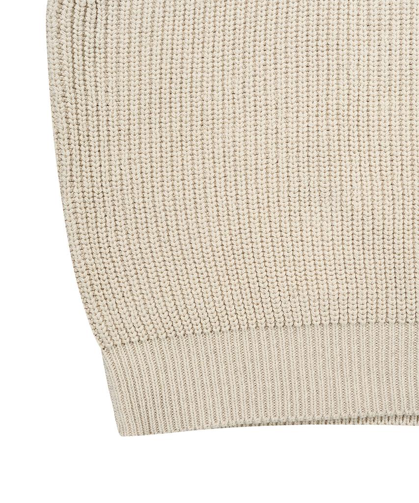 Openyard(Oy) Back Slit Knit Vest - Ivory