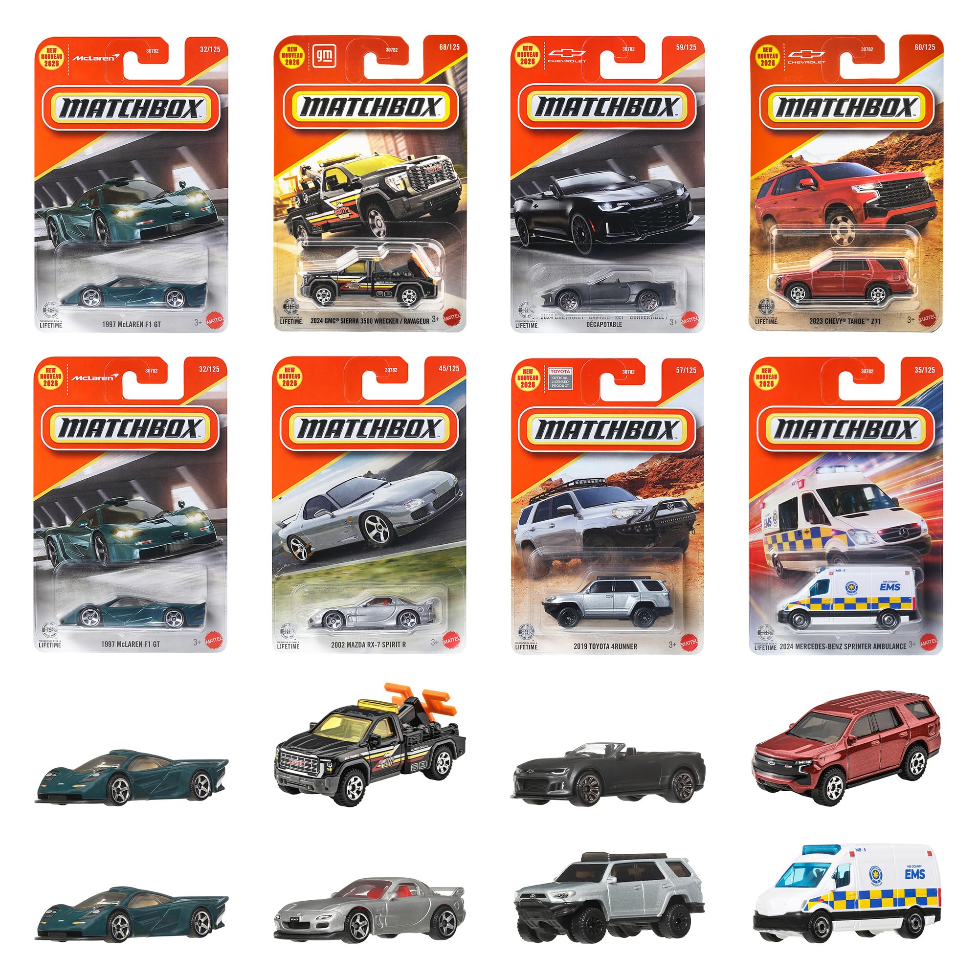Matchbox Basic Cars Assortment 24 Miniature Vehicles of Ages - (Box 24) - 3+ - Multi-color (30782-987G)
