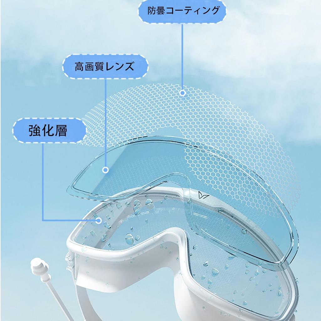 VEIDOORN Swimming Goggles for UV Adjustable for and Underwater Use Adults, Fog-Free, Protection, Fit, Unisex, Beach, Ocean, (White) [Used]