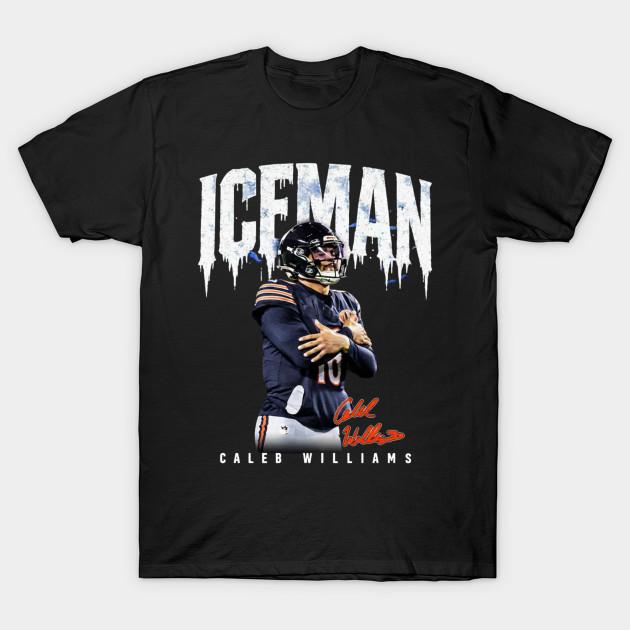Men Black Print T-shirt Ice Man Williams Chicago Football - Chicago Bears No-Cut Heat Transfer Print Cotton Tshirt