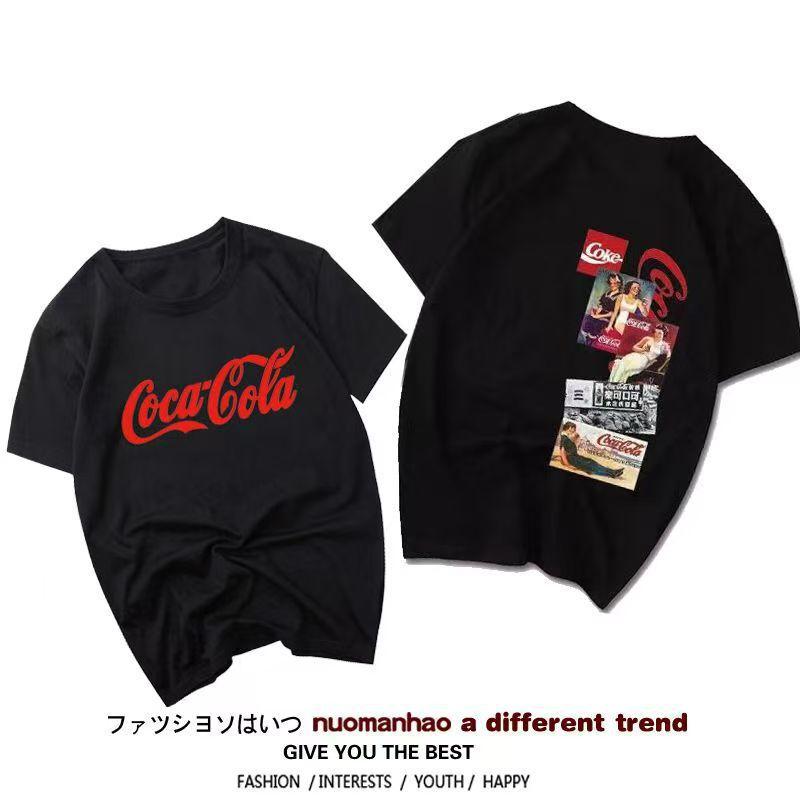 New Coca Cola Collaborative Fanta Sprite Short Sleeve TShirt Unisex Couples Fashion Cotton Summer Casual Print 2026 New Tees