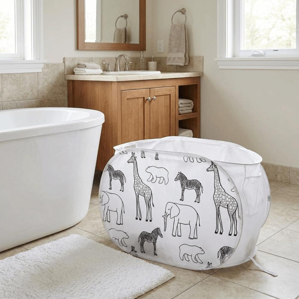 Cartoon Folding Laundry Basket Collapsible Laundry Hamper Space Saving Storage Basket Bedroom