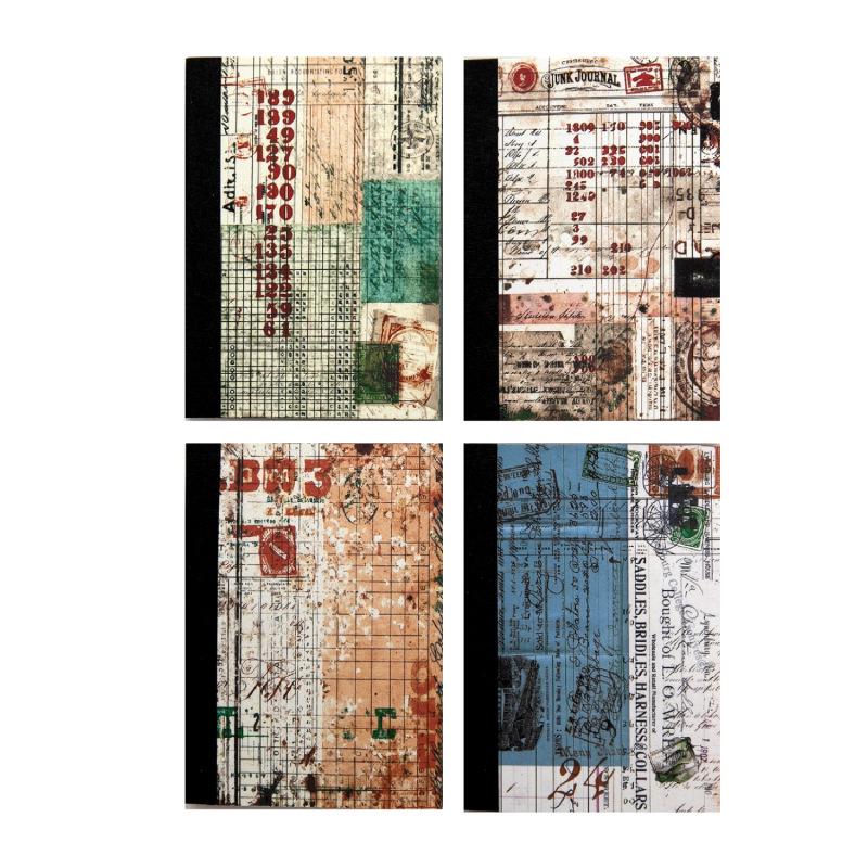 Yan Ji Retro Sticker Book - Old Bill Series: 48 Sheets for Collage & Journaling, 4 Styles Available