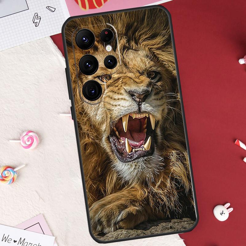 

Roaring Lion Case For Samsung Galaxy S25 FE S23 FE S20 S21 S22 S24 S25 S26 Ultra S10 S25 Plus Cover Shell Galaxy S22Ultra