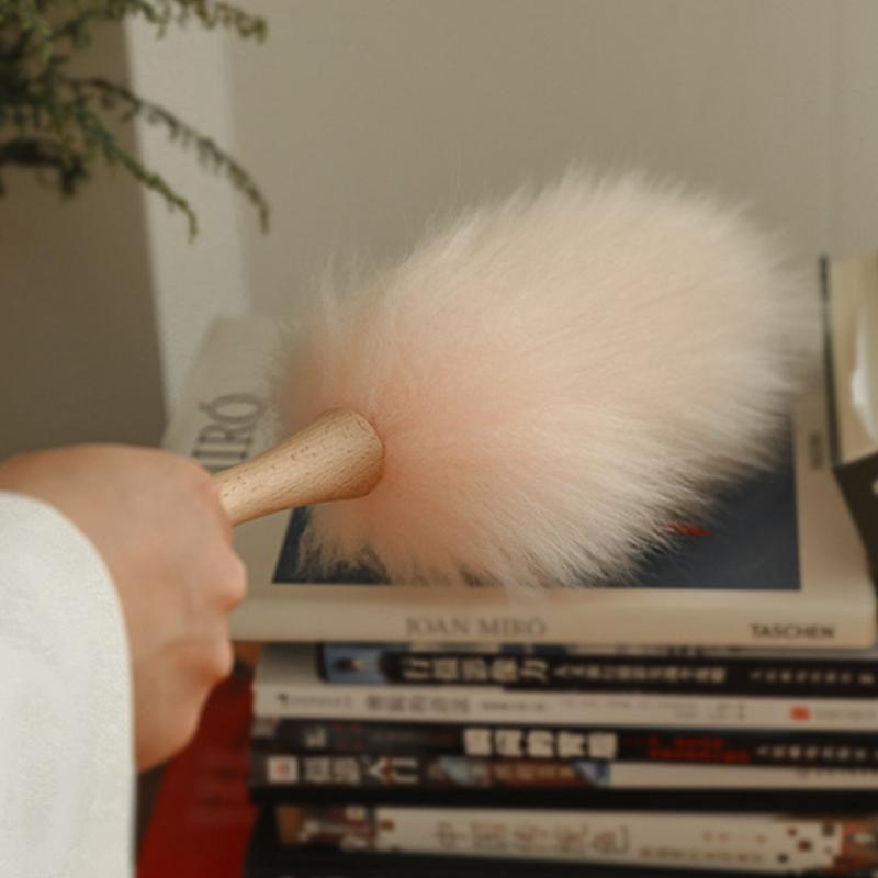1PC Home Cleaning Real Wool Duster, Electrostatic Dust Removal Hanging Feather Dusters Cleaner for Car Piano Lamp Furniture