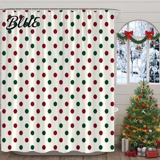 Standard Size Shower Fabric Bathroom Dot with Curtain Curtains Polka Hooks Waterproof Curtain Retro Bath Modern Decoration Accessories for