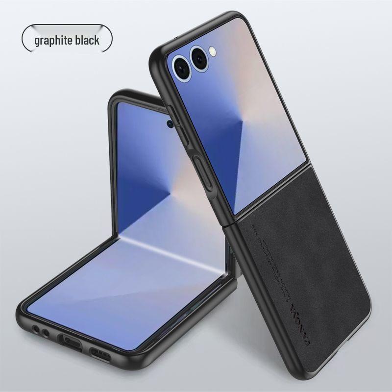 Samsung ZFlip7 Case: Ultra-Thin Lambskin Leather, Frosted Finish, Anti-Drop, Anti-Slip, for Foldable Screen.