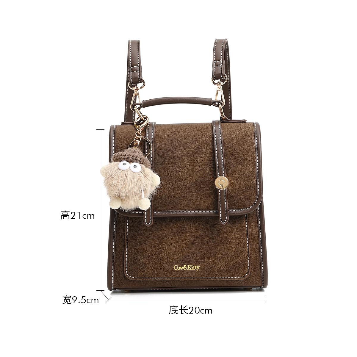

/Retro trend fashion light luxury backpack portable messenger coffee leisure travel