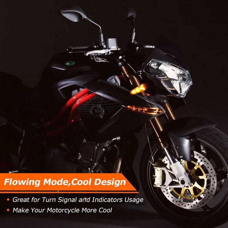 2pcs Motorcycle Flowing Water LED Turn Signal Light Indicator Lamp Arrow Flash Warning Universal Motorcycle Tail Flasher