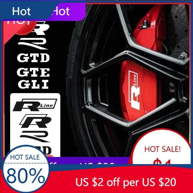 New 1set Car Brake Caliper Sticker Heat Resistant Decal For Volkswagen Tiguan Bora POLO PASSAT CC Touran GOLF Jetta Arteon