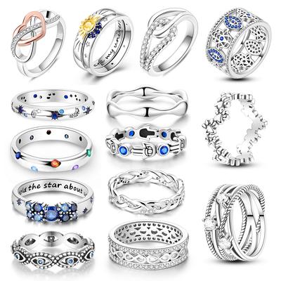 Genuine Copper Plated Mystic Star Ring Design Infinite Love Authentic Design Zircon Cz Wedding Rings Jewelry Creation Women Present Choice