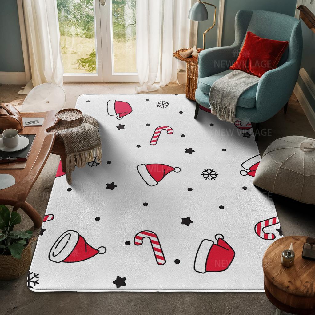 House Entrance Carpet Home Door Mat Living Room Bath Foot Bathroom Non-slip Water Absorption Rugs Bath Merry Christmas Winter
